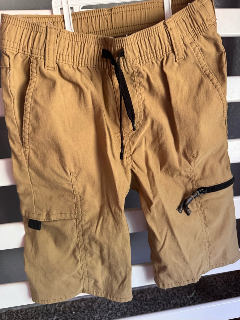 Wrangler Boys Tan Cargo Shorts with Drawstring